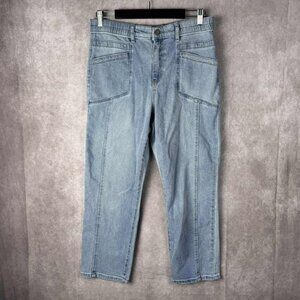 Sincerely Jules Utility Style Cropped Denim Pants Size 11/30 Light Wash